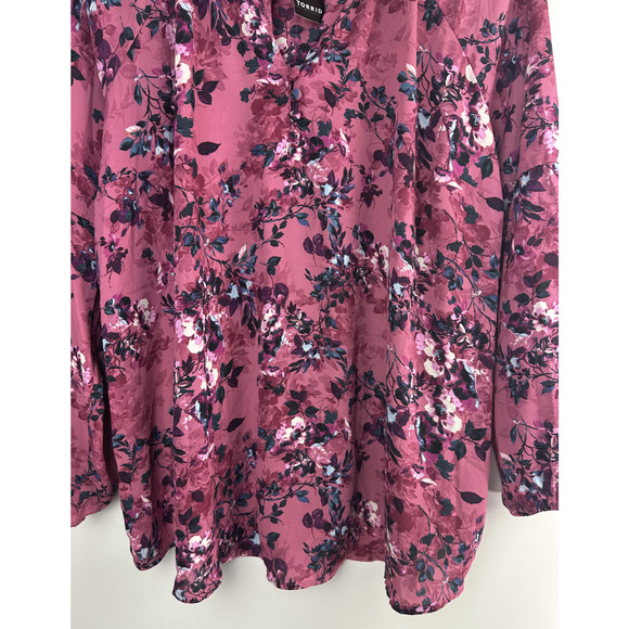 NWT Torrid Georgette Puff Sleeve Peasant Blouse Long Sleeve V-Neck Plus Size 3X - Picture 6 of 10